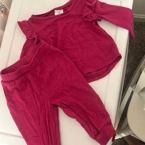 Baby gap 6-12months girls pink fleece matching set